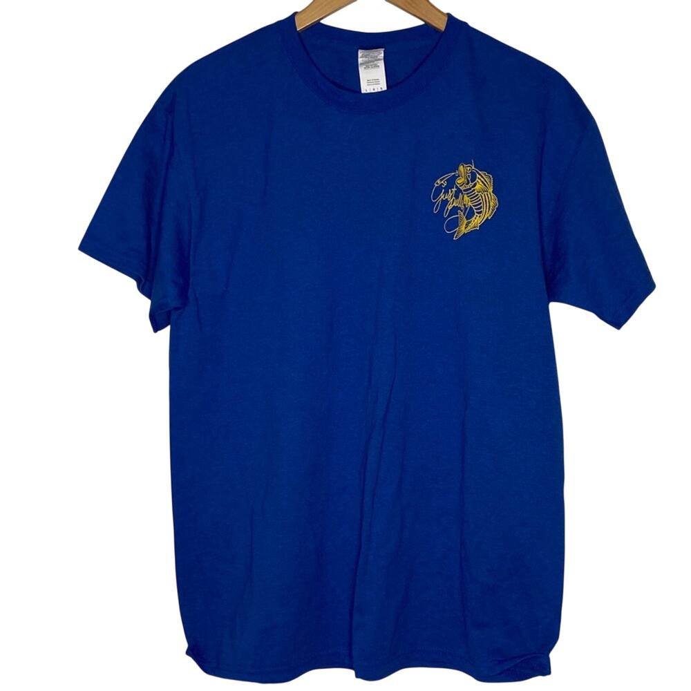 Just Pulls Blue & Yellow Short Sleeve Shirt Men's Size Large